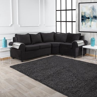 SOFÁ SECC. MUEBLES MPR CALAFATE 5 CUERPOS FELPA NEGRO - 1