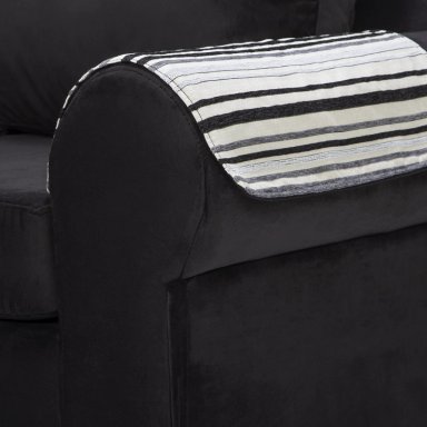 SOFÁ SECC. MUEBLES MPR CALAFATE 5 CUERPOS FELPA NEGRO - 5