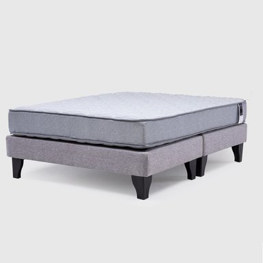 CAMA EUROPEA FEEL 2 PLAZA TELA GRIS - 1