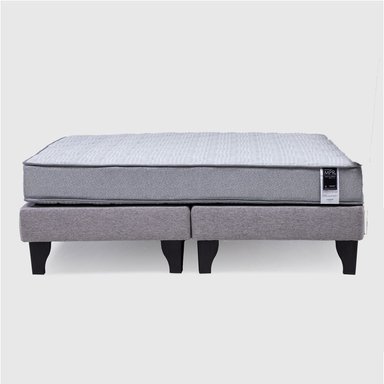 CAMA EUROPEA FEEL 2 PLAZA TELA GRIS - 2
