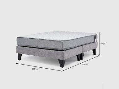 CAMA EUROPEA FEEL 2 PLAZA TELA GRIS - 5