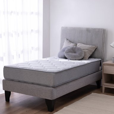 CAMA FEEL + RESPADO REST 1.5 PLAZA -  GRIS - 1