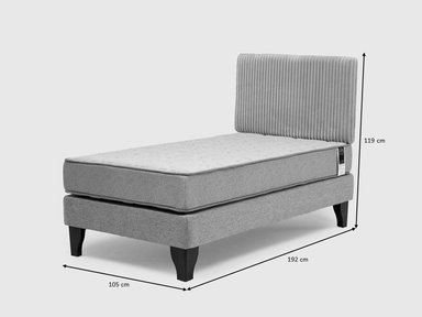 CAMA FEEL + RESPADO REST 1.5 PLAZA -  GRIS - 7