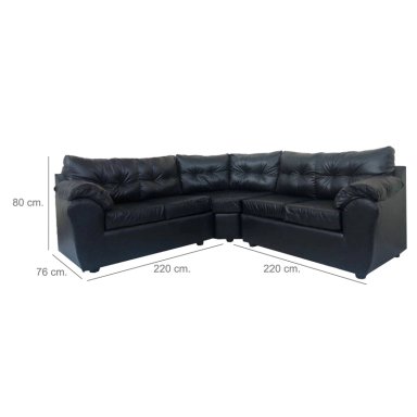 SOFÁ SECCIONAL MUEBLES MPR ALERCE LIBRE DISPOSICIÓN 5 CUERPOS EN COLOR NEGRO PU - 2