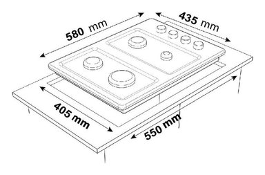 ENCIMERA 4 PLATOS SINDELEN GAS SEGURIDAD CEG-4650IN - 4