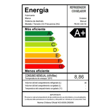 FRIGOBAR SINDELEN FB-55BL 46 LTS - 7
