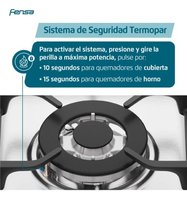 COCINA GAS 5 QUEMADORES 76DXT FENSA - 7