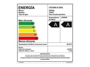 COCINA GAS 5 QUEMADORES 76DXT FENSA - 9