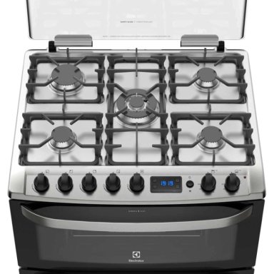 COCINA A GAS 5 PLATOS DOBLE HORNO ELEXTROLUX 76DBA NEGRA - 2
