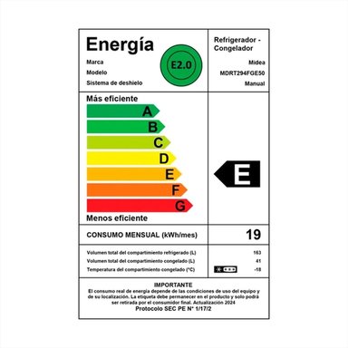 REFRIGERADOR MIDEA TOP MOUNT FRIO DIRECTO 204 LITROS MDRT294FGE50 - 8