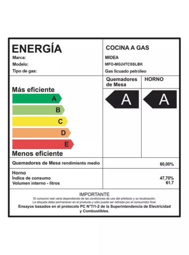 COCINA A GAS MIDEA 4 QUEMADORES MFO-MG24TCSSLBK NEGRO - 8