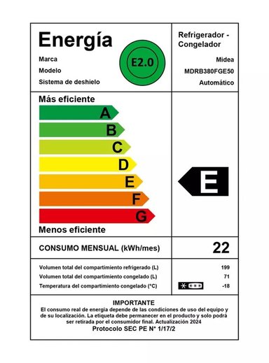 REFRIGERADOR MIDEA BOTTOM FREEZER NO FROST 270 LITROS MDRB380FGE50 - 4