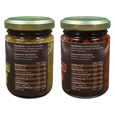 PACK DUO GOURMET PESTOS ALBAHACA Y TOMATE DESHIDRATADO - 2