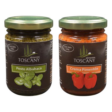 PACK DUO GOURMET PESTOS ALBAHACA Y PIMENTÓN ASADO - 1