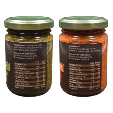 PACK DUO GOURMET PESTOS ALBAHACA Y PIMENTÓN ASADO - 2