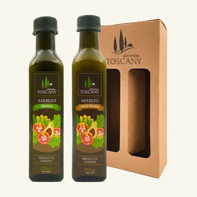 Pack Dúo Aderezos Toscany para ensaladas - Albahaca+Miel Mostaza - 1
