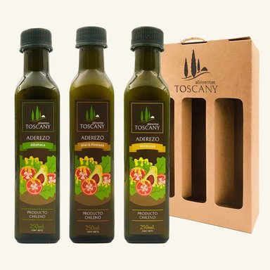 Pack Trío Aderezos Toscany para ensaladas - Albahaca+Miel Mostaza+ Maracuyá - 1