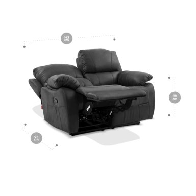SOFÁ ROSEN ORSON 2 CUERPOS GRIS RECLINABLE MANUAL STONE - 7