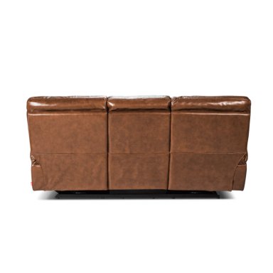 SOFÁ ROSEN POCH 3 CUERPOS CUERO MARRÓN RECLINABLE - 9