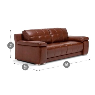 SOFÁ ROSEN 5037 3 CUERPOS CUERO CARAMELO - 3