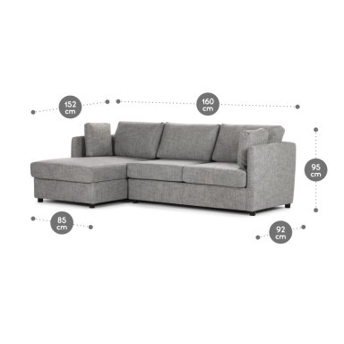 SOFÁ SECCIONAL CAMA ROSEN NOAH IZQUIERDO 3 CUERPOS GRIS - 4