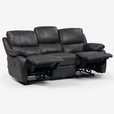SOFÁ ROSEN ORSON 3 CUERPOS GRIS RECLINABLE MANUAL STONE - 3
