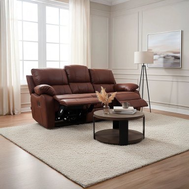 SOFÁ ROSEN ORSON 3 CUERPOS BRANDY RECLINABLE MANUAL - 2
