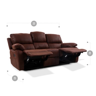 SOFÁ ROSEN ORSON 3 CUERPOS BRANDY RECLINABLE MANUAL - 7
