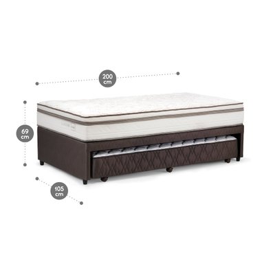 DIVÁN ROSEN CAMA CLASSIQUE MADERA BLANCO + 1.5 PLAZAS 105 X 200 CM - 3