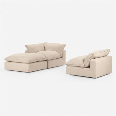 SOFA SECCIONAL ROSEN SHANKLIN IZQUIERDO 3 PIEZAS TELA BEIGE - 2