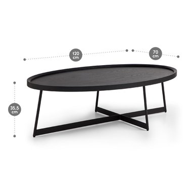 MESA CENTRO ROSEN LIBERTY 120X70 CM NEGRO MADERA - 3