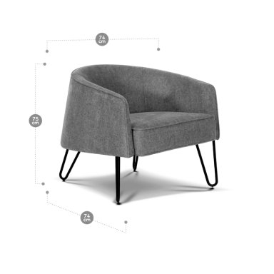 POLTRONA ROSEN LERSO GRIS - 2