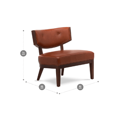 POLTRONA ROSEN A-550 1 CUERPO MADERA CUERO TERRACOTA - 2
