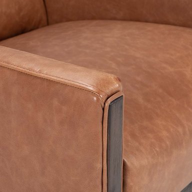 POLTRONA ROSEN TIMBER CUERO CAMEL - 7
