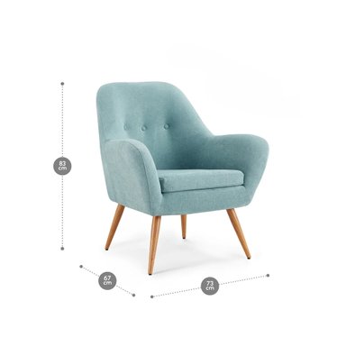 POLTRONAS ROSEN BARTOLO 1 CUERPO DENIM PACK X2 PATA METÁLICA - 2