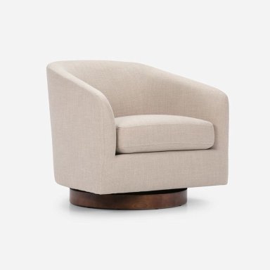 POLTRONA ROSEN LIBRE DISPOSICIÓN BEIGE GIRATORIA BOURTON TELA - 1