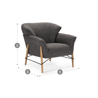 POLTRONA ROSEN GRIS MILLIGAN TELA - 2