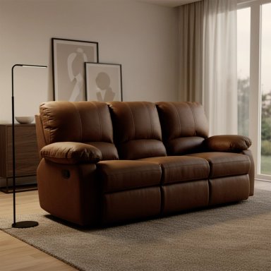 SOFÁ ROSEN 3 CUERPOS CAFÉ RECLINABLE ARCHIE MANUAL TELA - 2
