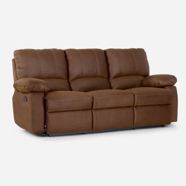 SOFÁ ROSEN 3 CUERPOS CAFÉ RECLINABLE ARCHIE MANUAL TELA - 3