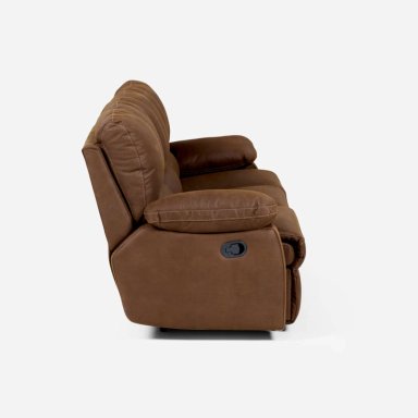 SOFÁ ROSEN 3 CUERPOS CAFÉ RECLINABLE ARCHIE MANUAL TELA - 5