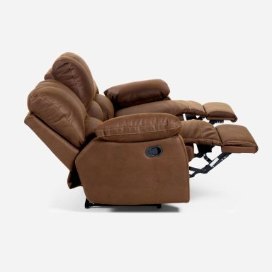 SOFÁ ROSEN 3 CUERPOS CAFÉ RECLINABLE ARCHIE MANUAL TELA - 6