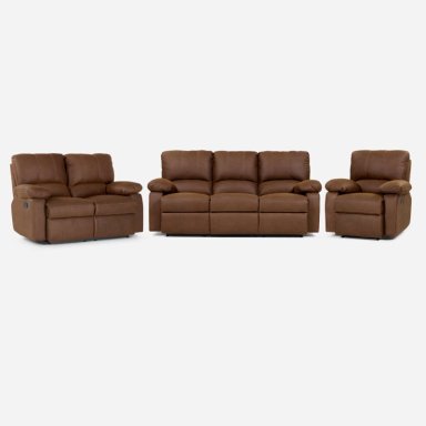SET ROSEN CAFÉ SOFÁS RECLINABLE 2 Y 3 CUERPOS +BERGERE ARCHIE TELA - 1
