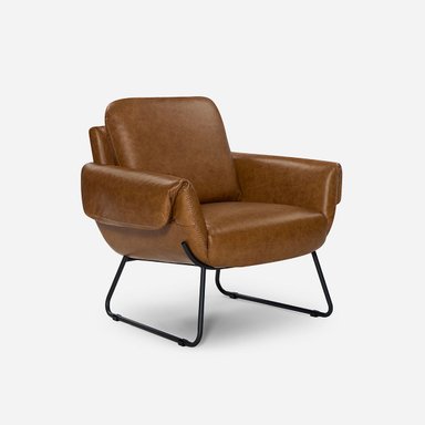 POLTRONA ROSEN ROSS CUERO CAMEL - 1