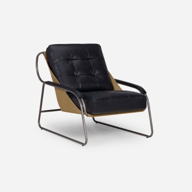 POLTRONA ROSEN CUERO NEGRO MONTOK - 1