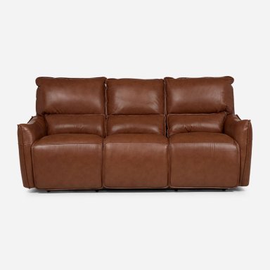 SOFÁ ROSEN 3 CUERPOS CUERO CAFÉ RECLINABLE MATT ELÉCTRICO - 3