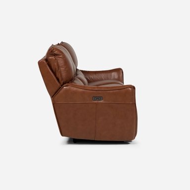 SOFÁ ROSEN 3 CUERPOS CUERO CAFÉ RECLINABLE MATT ELÉCTRICO - 4