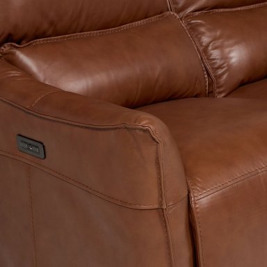 SOFÁ ROSEN 3 CUERPOS CUERO CAFÉ RECLINABLE MATT ELÉCTRICO - 6