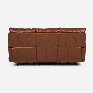 SOFÁ ROSEN 3 CUERPOS CUERO CAFÉ RECLINABLE MATT ELÉCTRICO - 7