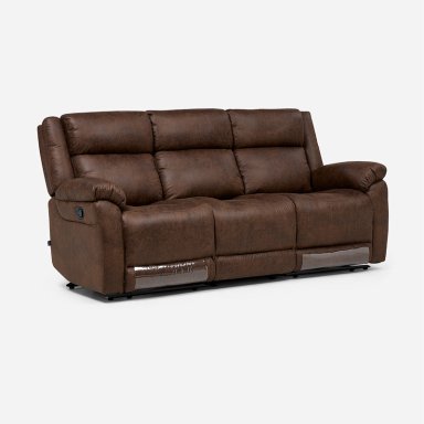 SOFA RECLINABLE ASCOTT 3 CUERPOS MANUAL CUERO PU CHOCOLATE - 3