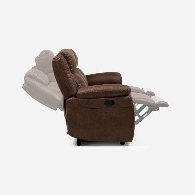 SOFA RECLINABLE ASCOTT 3 CUERPOS MANUAL CUERO PU CHOCOLATE - 6
